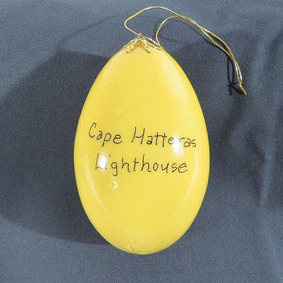 Set of Four (4) Hand Painted NC Lighthouse Ornaments Egg Shells Christmas - Picture 3 of 10